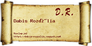 Dabis Rozália névjegykártya
