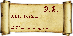 Dabis Rozália névjegykártya